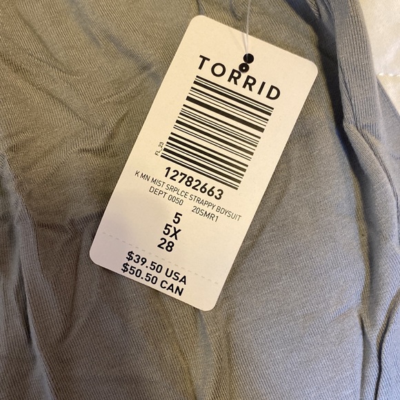 TORRID SUPER SOFT SAGE GREEN CRISSCROSS BODYSUIT 5X - Picture 7 of 9